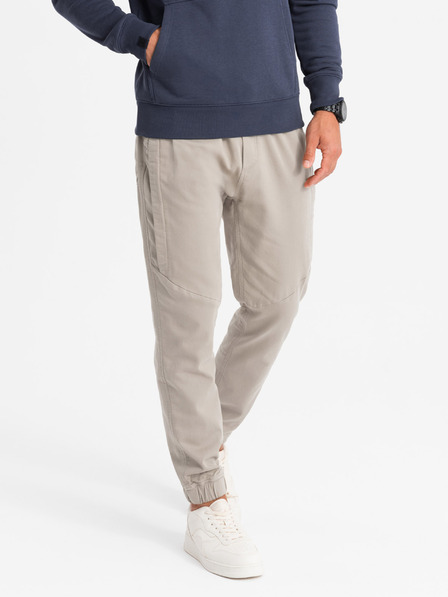 Ombre Clothing Pantaloni de trening tricotați pentru bărbați cu pliuri gri Ombre Clothing