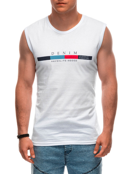 Edoti EDOTI Tricou cu imprimeu pentru bărbați, alb