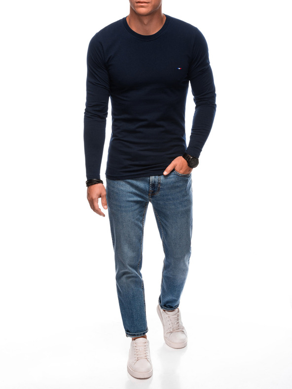 Edoti EDOTI Tricou cu mânecă lungă pentru bărbați, albastru închis