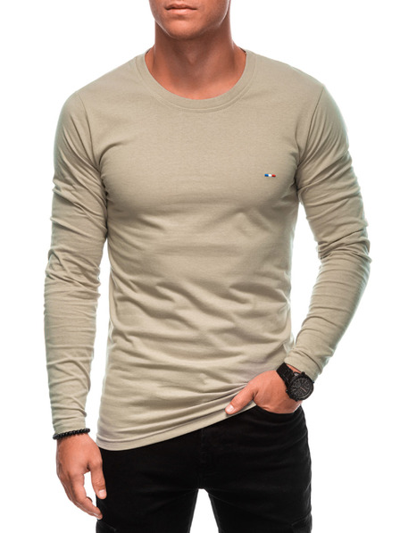 Edoti EDOTI - Tricou cu mânecă lungă, bej, bărbați