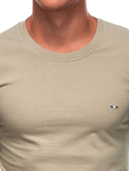 Edoti EDOTI - Tricou cu mânecă lungă, bej, bărbați