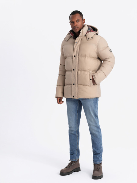 Ombre Clothing Jachetă căptușită în carouri pentru bărbați Ombre Clothing
