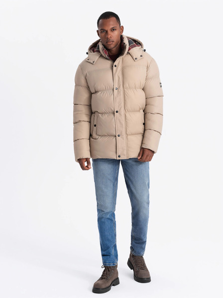 Ombre Clothing Jachetă căptușită în carouri pentru bărbați Ombre Clothing