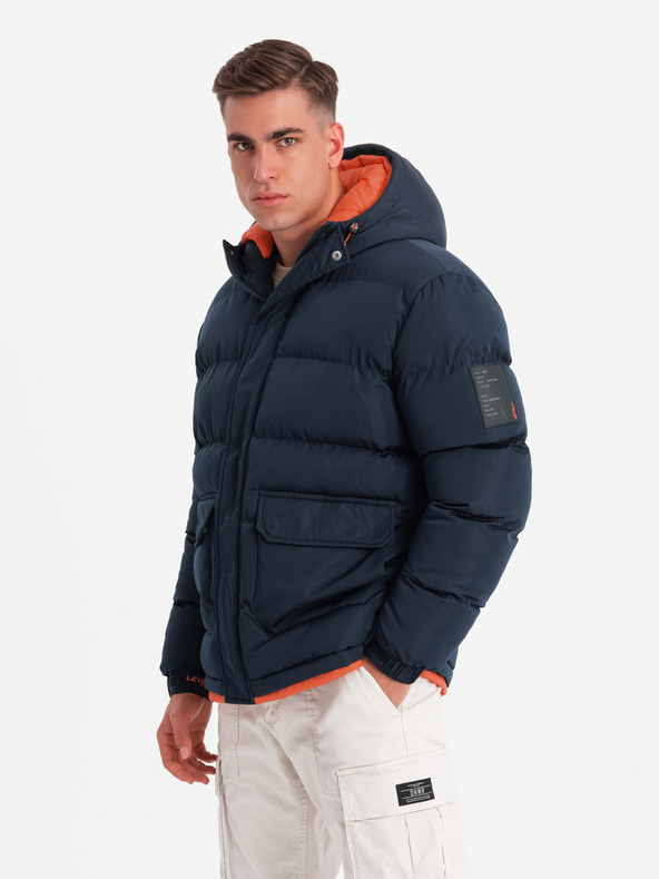 Ombre Clothing Jachetă sport călduroasă pentru bărbați Ombre Clothing cu glugă dublă