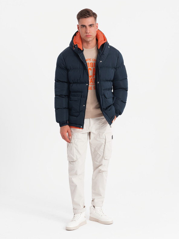 Ombre Clothing Jachetă sport călduroasă pentru bărbați Ombre Clothing cu glugă dublă