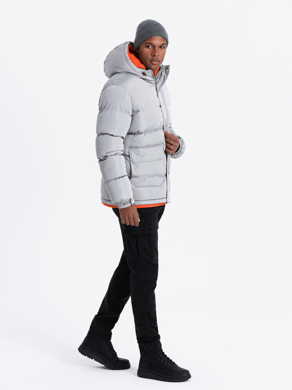 Ombre Clothing Jachetă sport călduroasă pentru bărbați Ombre Clothing cu glugă dublă