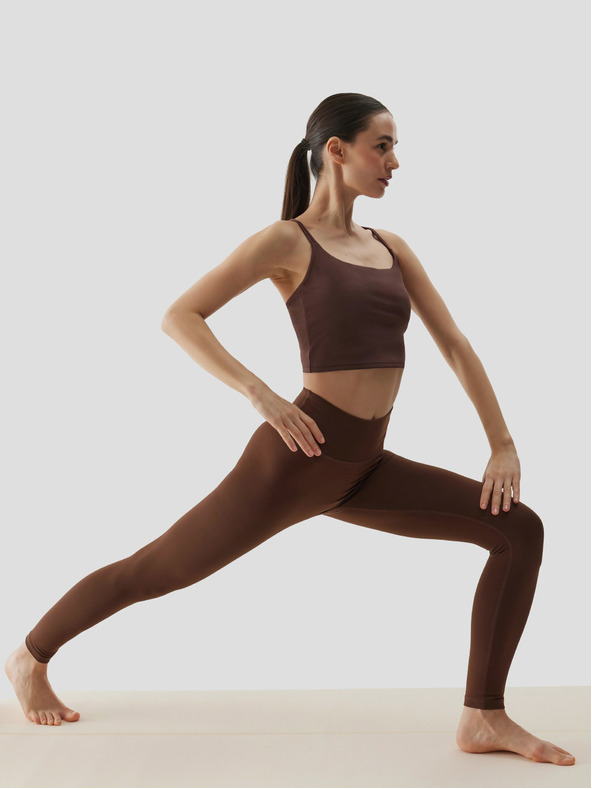 4F Bluză de yoga reciclată 4F pentru femei - maro