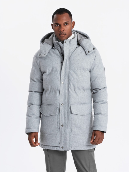 Ombre Clothing Jachetă parka lungă și călduroasă pentru bărbați cu lână Ombre Clothing