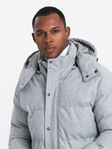 Ombre Clothing Jachetă parka lungă și călduroasă pentru bărbați cu lână Ombre Clothing