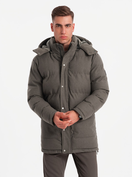 Ombre Clothing Jachetă parka lungă și călduroasă pentru bărbați cu lână Ombre Clothing