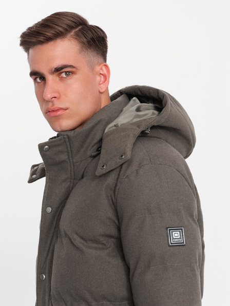 Ombre Clothing Jachetă parka lungă și călduroasă pentru bărbați cu lână Ombre Clothing