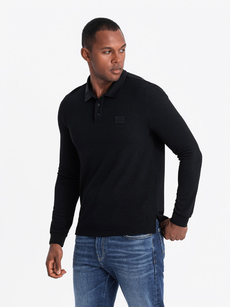 Ombre Clothing Tricou polo cu mânecă lungă pentru bărbați Ombre Clothing