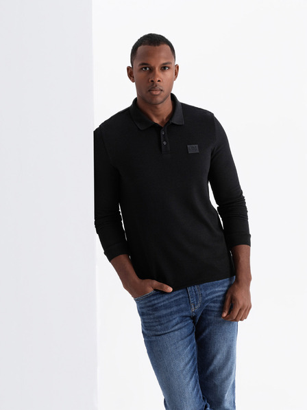 Ombre Clothing Tricou polo cu mânecă lungă pentru bărbați Ombre Clothing