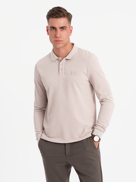 Ombre Clothing Tricou polo cu mânecă lungă pentru bărbați Ombre Clothing