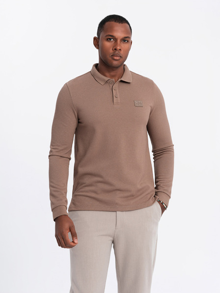 Ombre Clothing Tricou polo cu mânecă lungă pentru bărbați Ombre Clothing