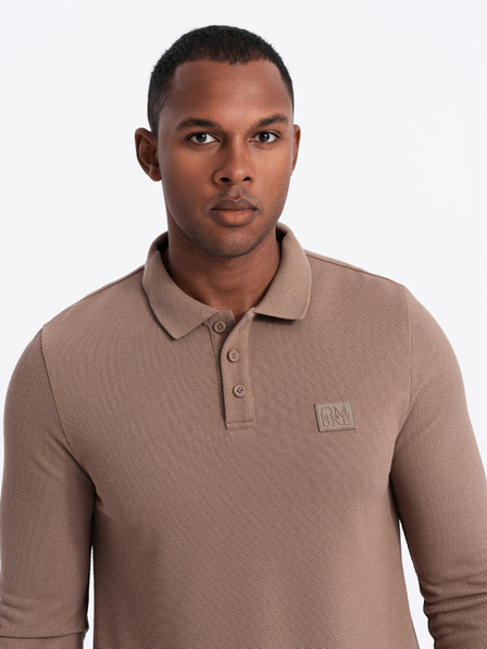 Ombre Clothing Tricou polo cu mânecă lungă pentru bărbați Ombre Clothing