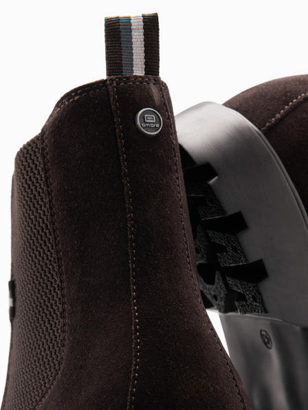 Ombre Clothing Pantofi cu toc înalt din piele de căprioară pentru bărbați Îmbrăcăminte Ombre