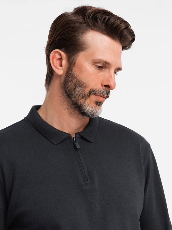 Ombre Clothing Tricou polo cu mânecă lungă pentru bărbați Ombre Clothing