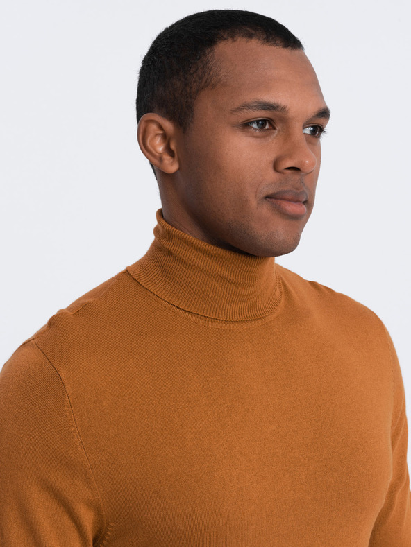 Ombre Clothing Knitted Viscose Turtleneck Solid Color pentru bărbați de la Ombre Clothing