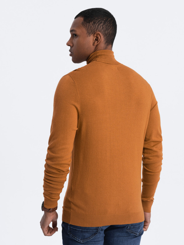 Ombre Clothing Knitted Viscose Turtleneck Solid Color pentru bărbați de la Ombre Clothing