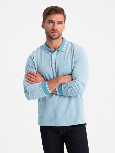 Ombre Clothing Tricou polo cu mânecă lungă pentru bărbați Ombre Clothing