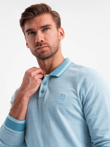 Ombre Clothing Tricou polo cu mânecă lungă pentru bărbați Ombre Clothing