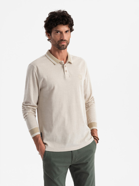 Ombre Clothing Tricou polo cu mânecă lungă pentru bărbați Ombre Clothing