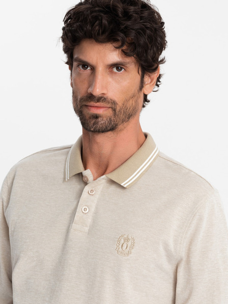 Ombre Clothing Tricou polo cu mânecă lungă pentru bărbați Ombre Clothing