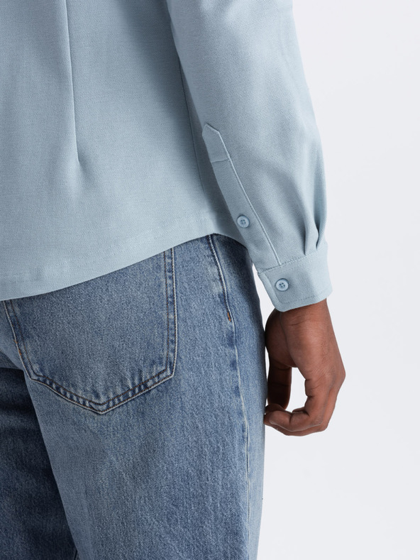 Ombre Clothing Cămașă tricotată cu mânecă Slim pentru bărbați Îmbrăcăminte Ombre