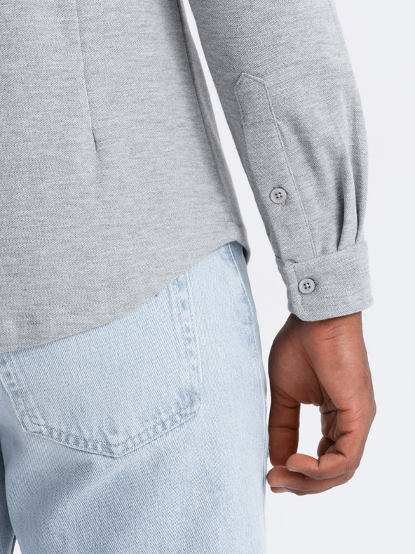 Ombre Clothing Cămașă tricotată cu mânecă Slim pentru bărbați Îmbrăcăminte Ombre