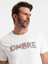 Ombre Clothing Tricou bărbătesc din bumbac cu broderie delicată Ombre Clothing