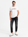 Ombre Clothing Tricou bărbătesc din bumbac cu broderie delicată Ombre Clothing