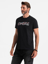 Ombre Clothing Tricou bărbătesc din bumbac cu broderie delicată Ombre Clothing