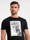 Ombre Clothing Tricou bărbătesc din bumbac cu broderie delicată Ombre Clothing