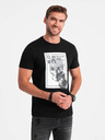 Ombre Clothing Tricou bărbătesc din bumbac cu broderie delicată Ombre Clothing