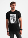 Ombre Clothing Tricou bărbătesc din bumbac cu broderie delicată Ombre Clothing
