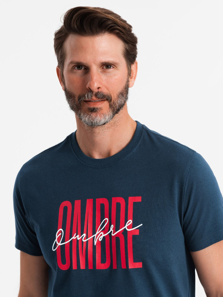 Ombre Clothing Tricou bărbătesc din bumbac cu broderie delicată Ombre Clothing
