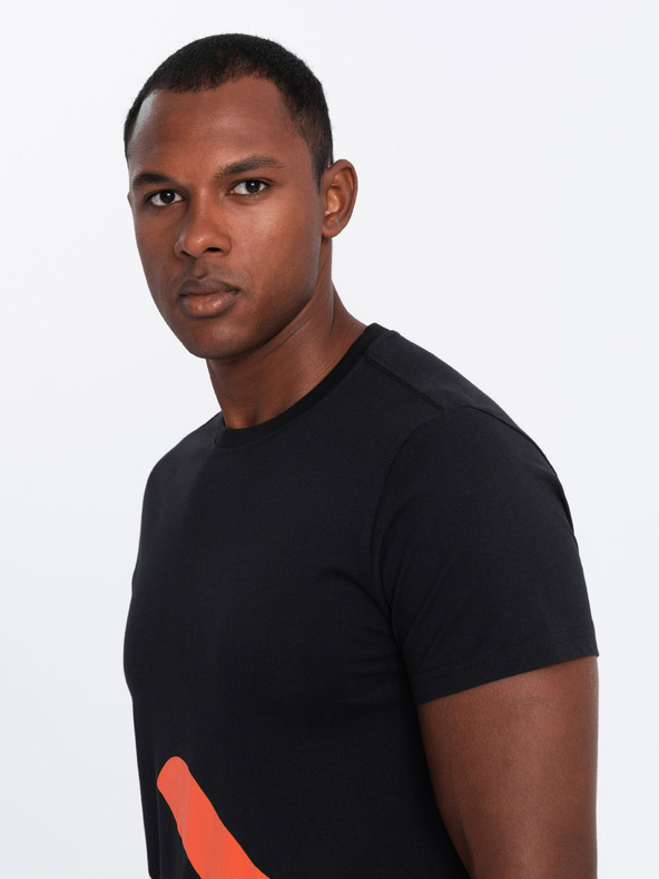 Ombre Clothing Tricou bărbătesc din bumbac cu broderie delicată Ombre Clothing