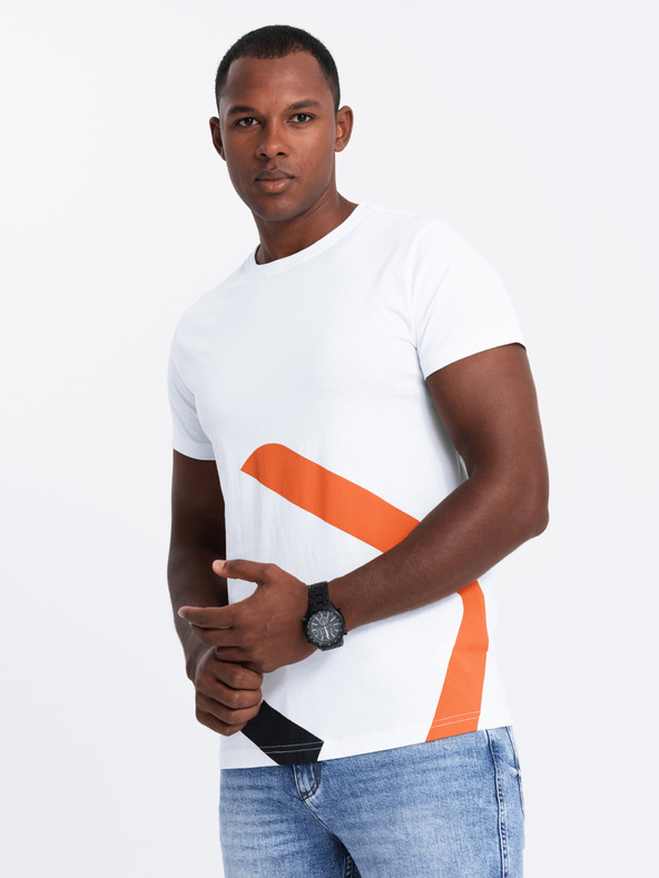 Ombre Clothing Tricou bărbătesc din bumbac cu broderie delicată Ombre Clothing
