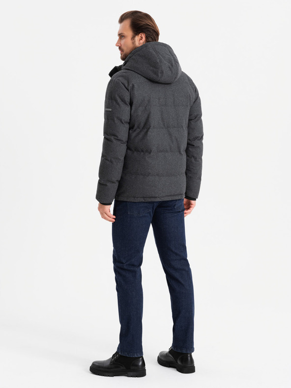 Ombre Clothing Jachetă ușoară pentru bărbați cu căptușeală din plasă și glugă Ombre Clothing