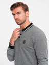Ombre Clothing Tricou polo brodat cu mânecă lungă pentru bărbați Ombre Clothing
