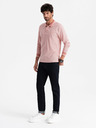 Ombre Clothing Tricou polo brodat cu mânecă lungă pentru bărbați Ombre Clothing