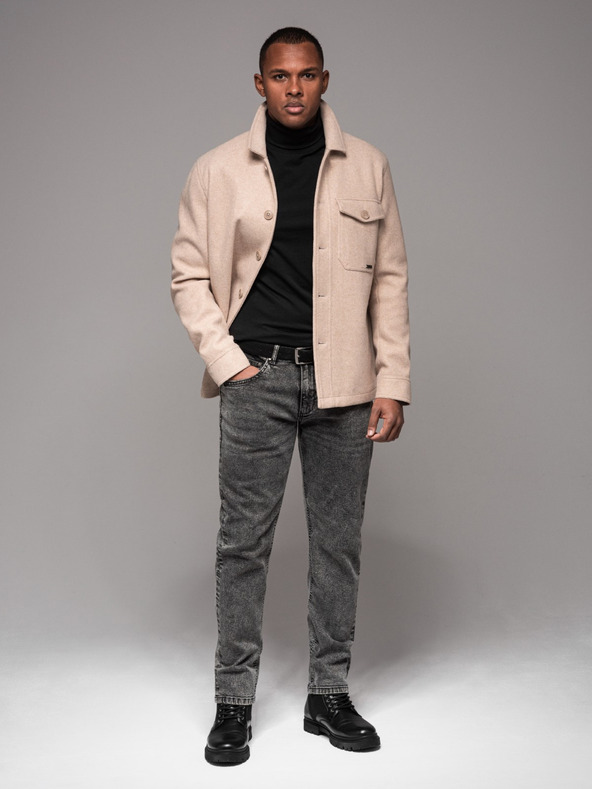 Ombre Clothing Pantaloni din denim pentru bărbați STRAIGHT LEG - negru V1 OM-PADP-0133 Ombre Clothing