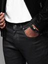 Ombre Clothing Pantaloni din denim pentru bărbați STRAIGHT LEG - negru V1 OM-PADP-0133 Ombre Clothing