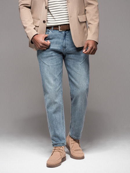 Ombre Clothing Pantaloni din denim pentru bărbați STRAIGHT LEG - negru V1 OM-PADP-0133 Ombre Clothing