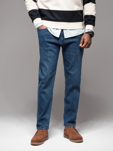 Ombre Clothing Pantaloni din denim pentru bărbați STRAIGHT LEG - negru V1 OM-PADP-0133 Ombre Clothing