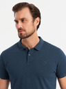 Ombre Clothing Tricou polo din bumbac pentru bărbați BASIC - negru/albastru închis/alb V1 OM-POBS-0133 Îmbrăcăminte Ombre