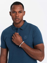 Ombre Clothing Tricou polo din bumbac BASIC pentru bărbați - alb/burgundy/albastru închis V4 OM-POBS-0133 Ombre Clothing