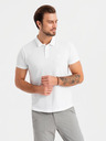 Ombre Clothing Tricou polo din bumbac pentru bărbați BASIC - negru/alb/bej V7 OM-POBS-0133 Ombre Clothing