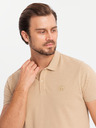 Ombre Clothing Tricou polo din bumbac pentru bărbați BASIC - negru/alb/bej V7 OM-POBS-0133 Ombre Clothing